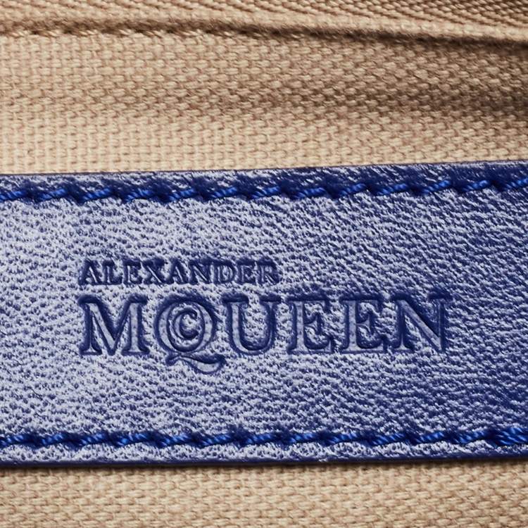 Pre Owned Alexander McQueen Blue Leather Legend Satchel