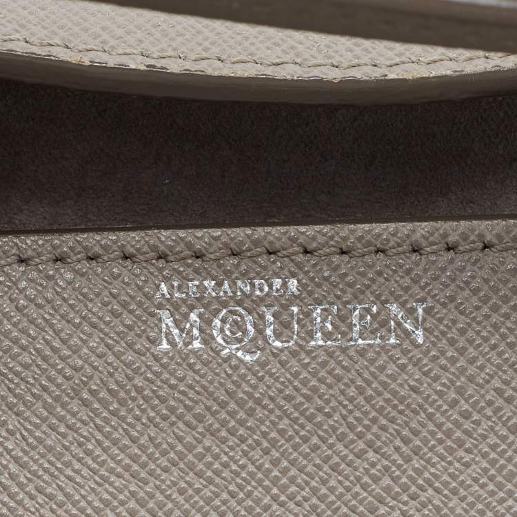 Pre Owned Alexander McQueen Dark Beige Leather Mini Heroine Satchel