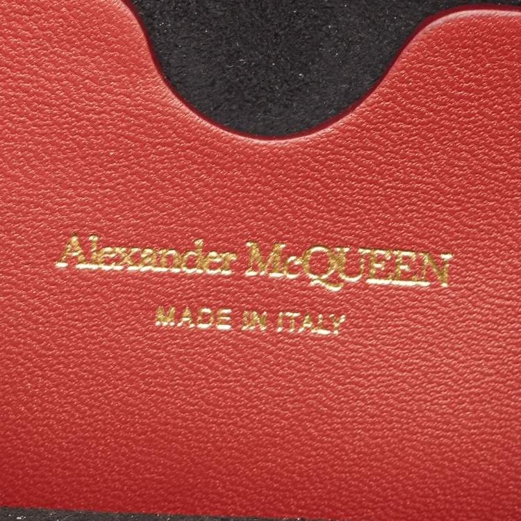 Pre Owned Alexander McQueen Burgundy Leather Jeweled Shoulder Bag