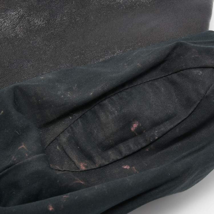 Pre Owned Alexander McQueen Black Leather Medium Studded De Manta Clutch
