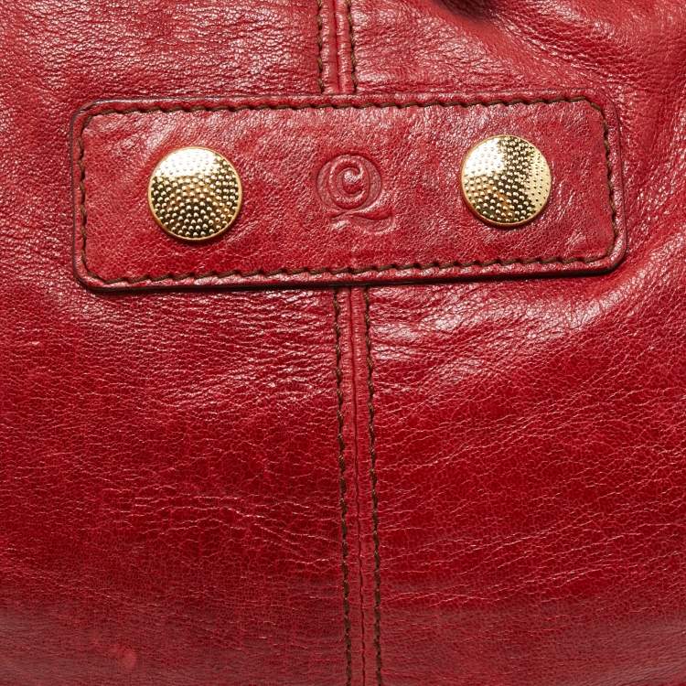 Pre Owned Alexander McQueen Red Leather Medium De Manta Clutch