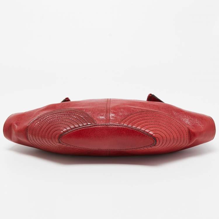 Pre Owned Alexander McQueen Red Leather Medium De Manta Clutch