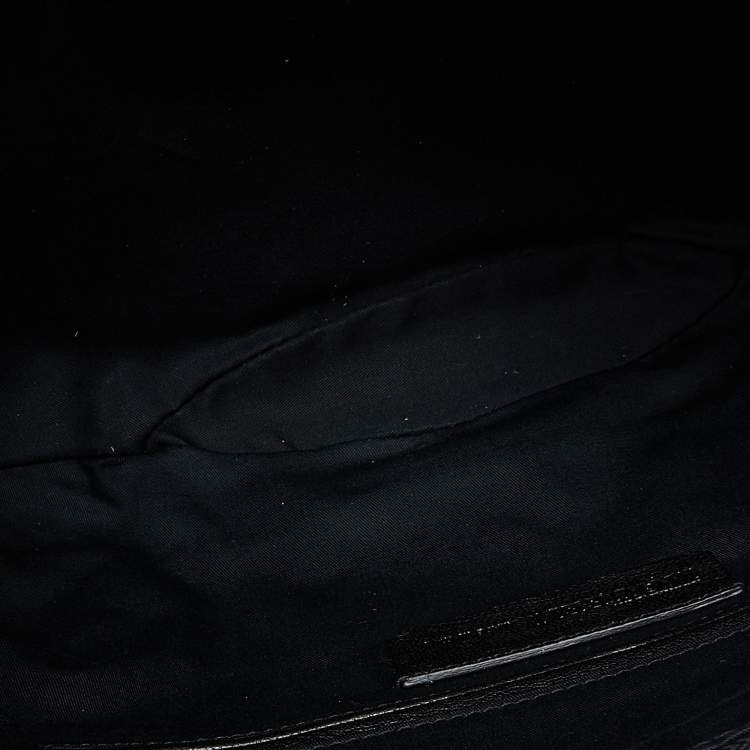 مملوكة مسبقًا Alexander McQueen Black/Brown Leopard Print Canvas and Leather Medium De Manta Clutch