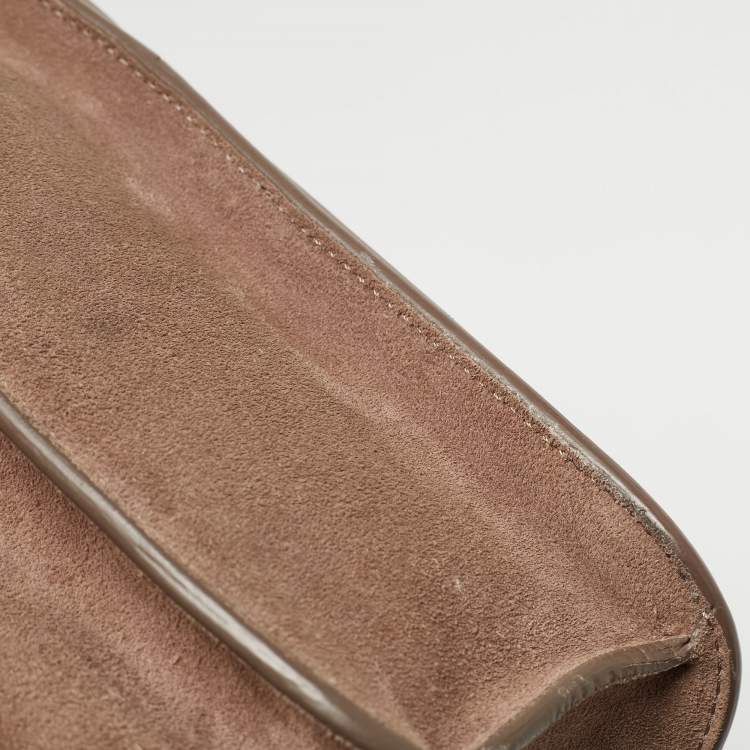 Pre Owned Alexander McQueen Taupe Textured Leather Heroine Chain Shoulder Bag