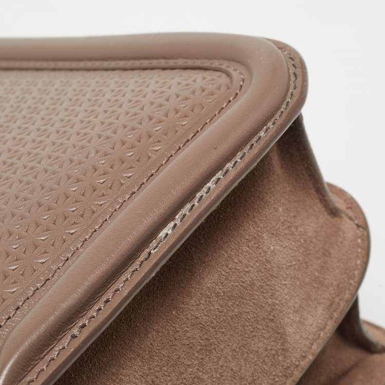 Pre Owned Alexander McQueen Taupe Textured Leather Heroine Chain Shoulder Bag