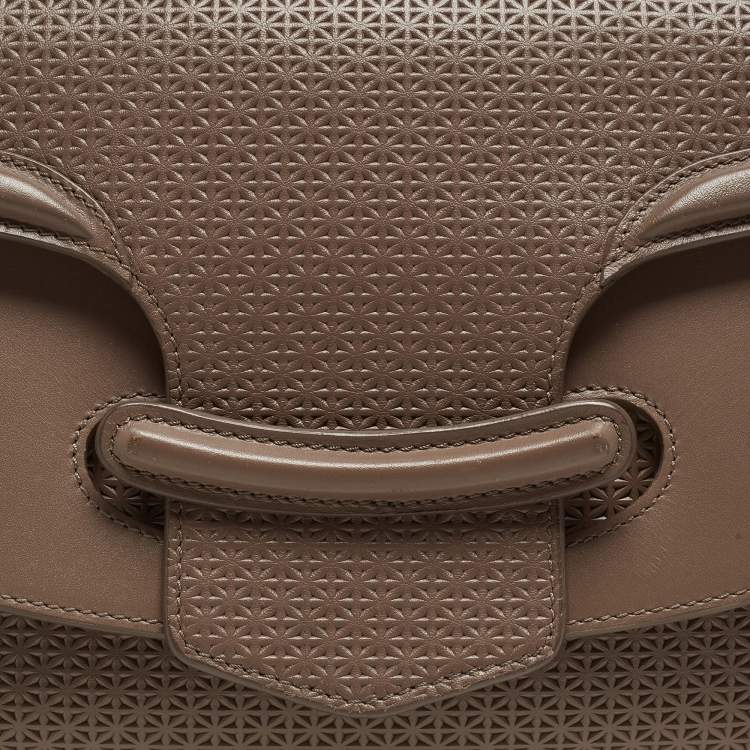 Pre Owned Alexander McQueen Taupe Textured Leather Heroine Chain Shoulder Bag