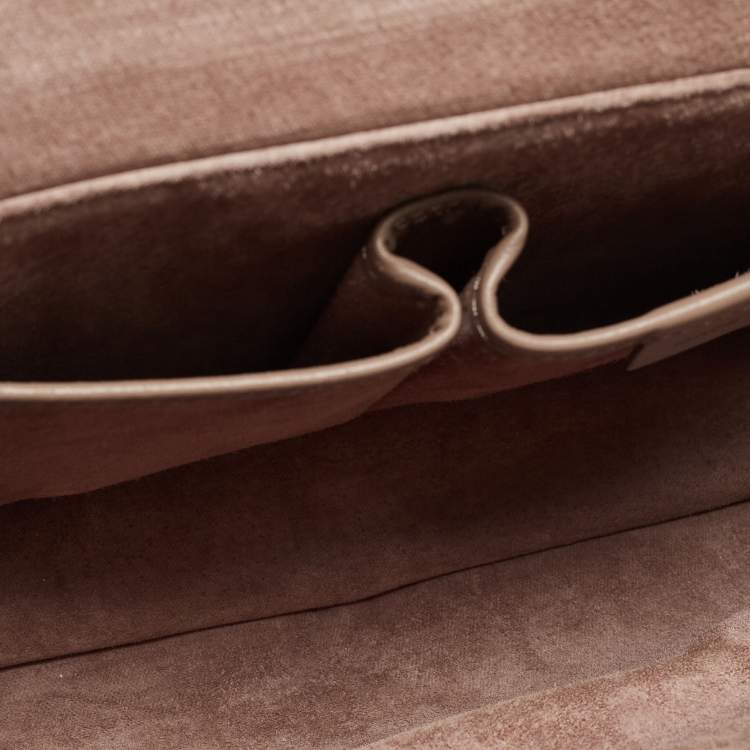 Pre Owned Alexander McQueen Taupe Textured Leather Heroine Chain Shoulder Bag