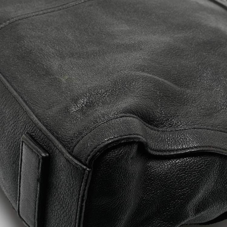 Pre Owned Alexander McQueen Black Leather De Manta Tote