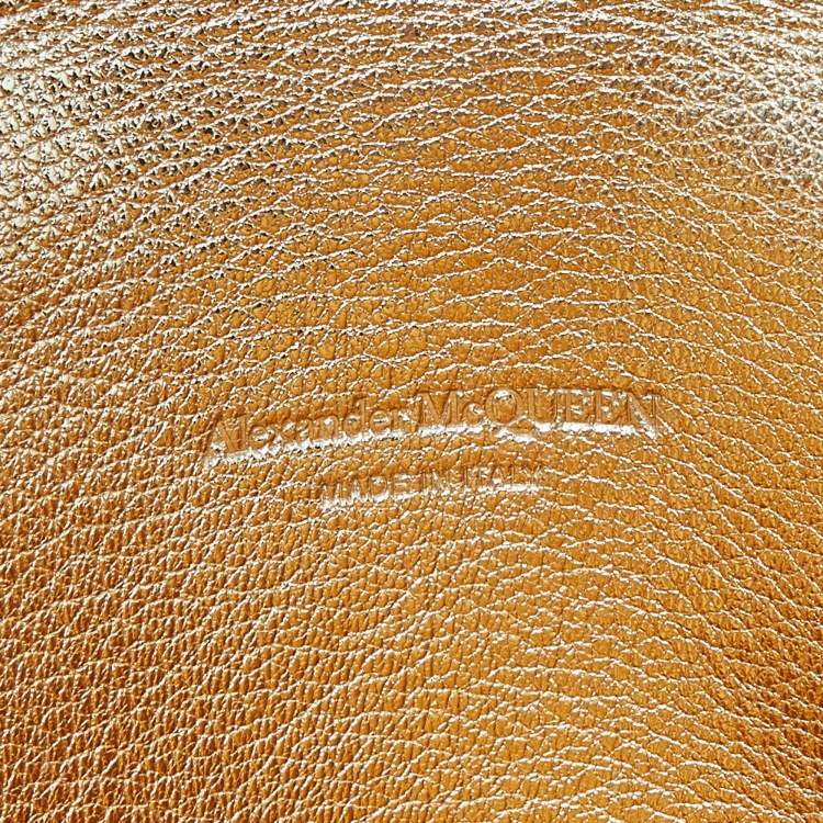 Pre Owned Alexander Mcqueen Silver Leather Skull Zip Pouch