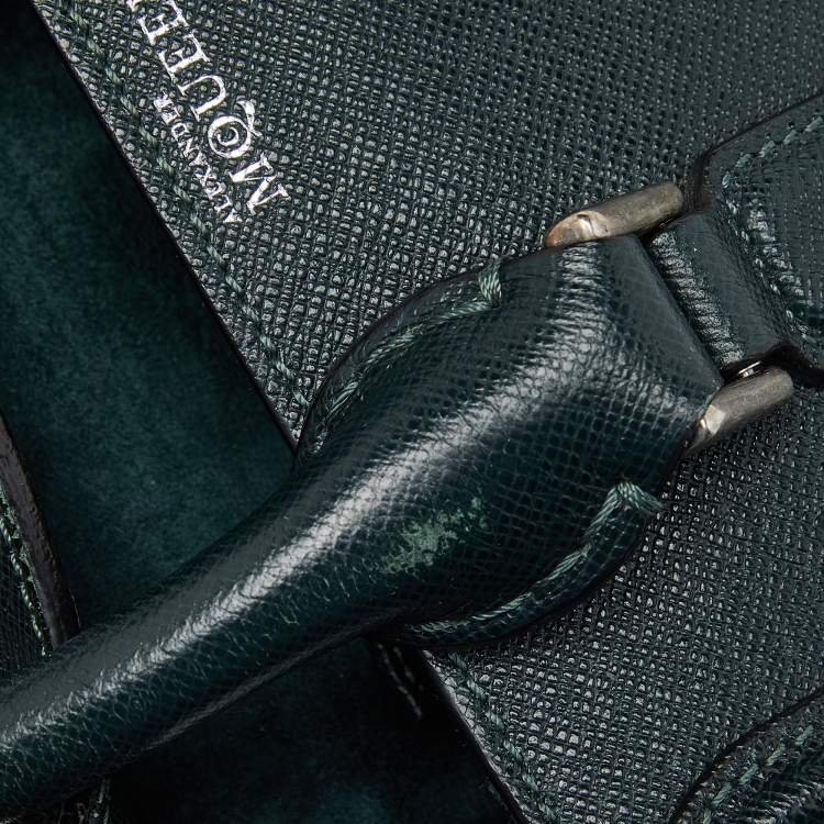 Pre Owned Alexander McQueen Emerald Green Leather Mini Heroine Bag