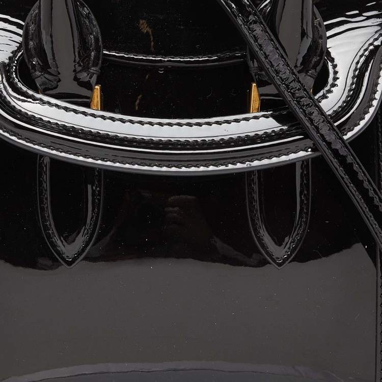 Pre Owned Alexander McQueen Black Patent Leather Mini Heroine Satchel