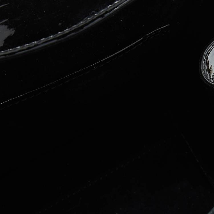 Pre Owned Alexander McQueen Black Patent Leather Mini Heroine Satchel