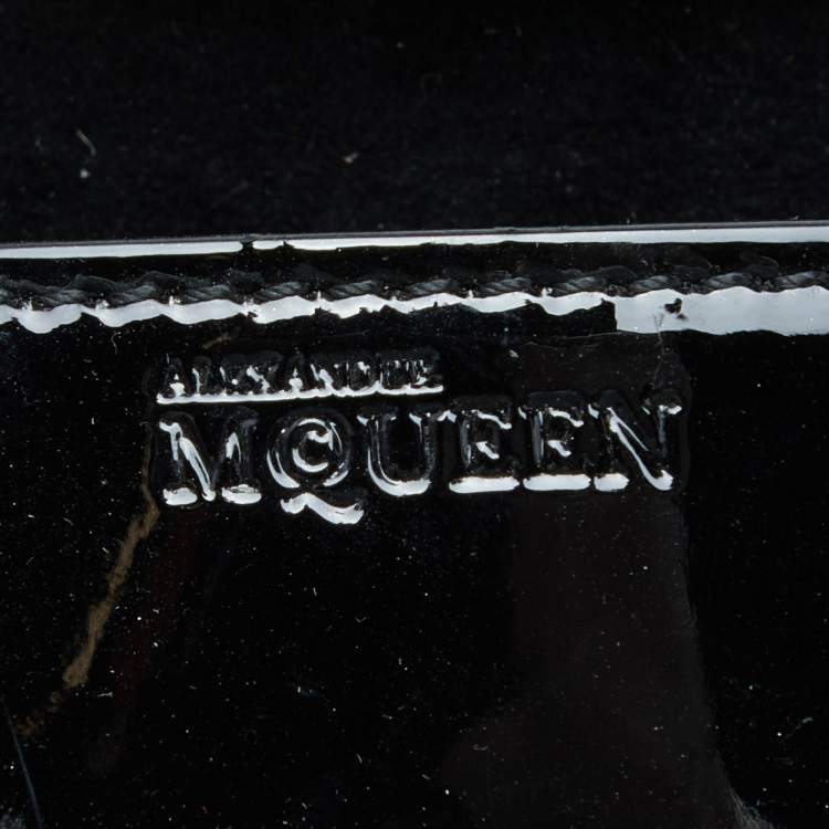 Pre Owned Alexander McQueen Black Patent Leather Mini Heroine Satchel
