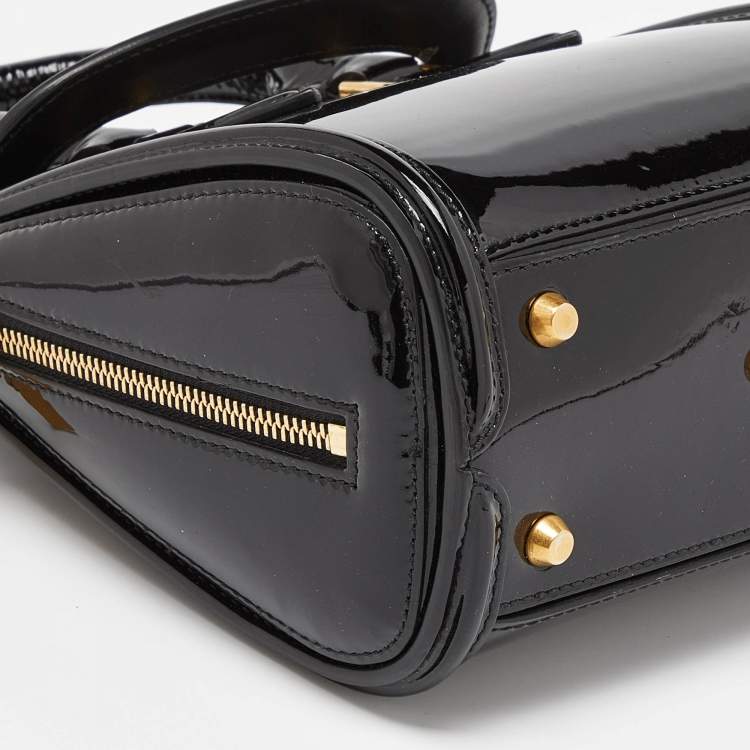 Pre Owned Alexander McQueen Black Patent Leather Mini Heroine Satchel