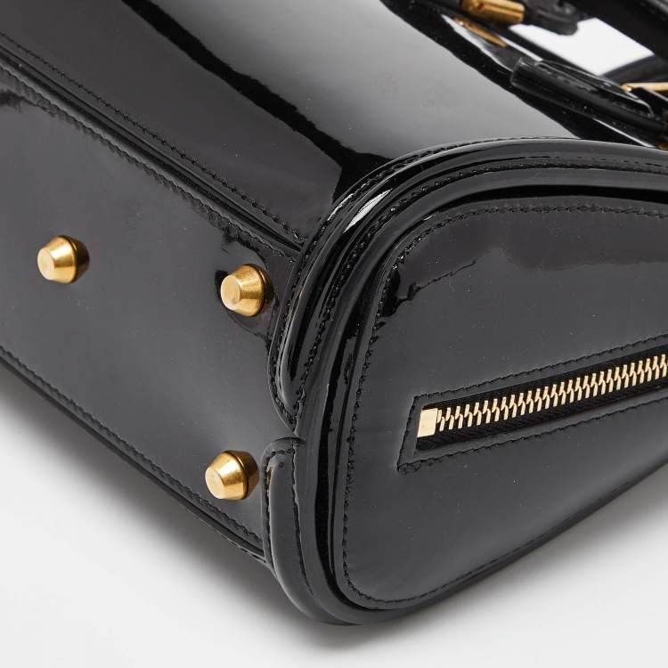 Pre Owned Alexander McQueen Black Patent Leather Mini Heroine Satchel