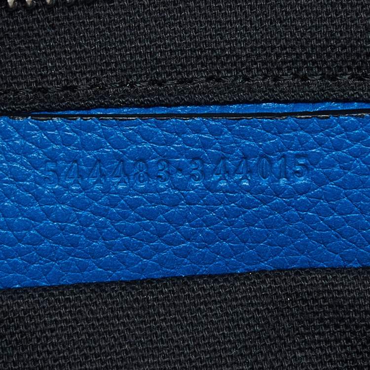 Pre Owned Alexander McQueen Blue Leather Skull Padlock Tote