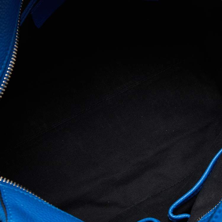 Pre Owned Alexander McQueen Blue Leather Skull Padlock Tote