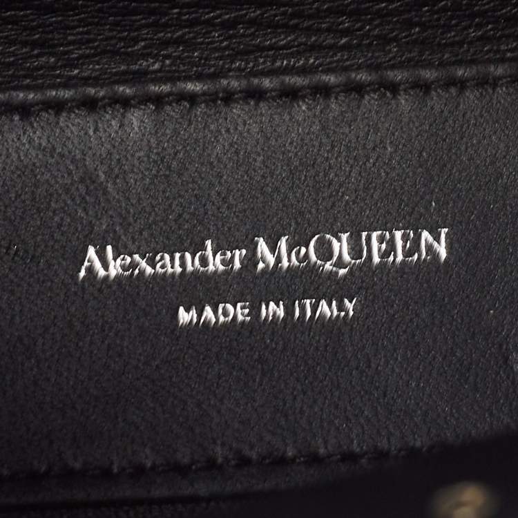 Pre Owned Alexander McQueen Black Leather Mini Jewelled Hobo
