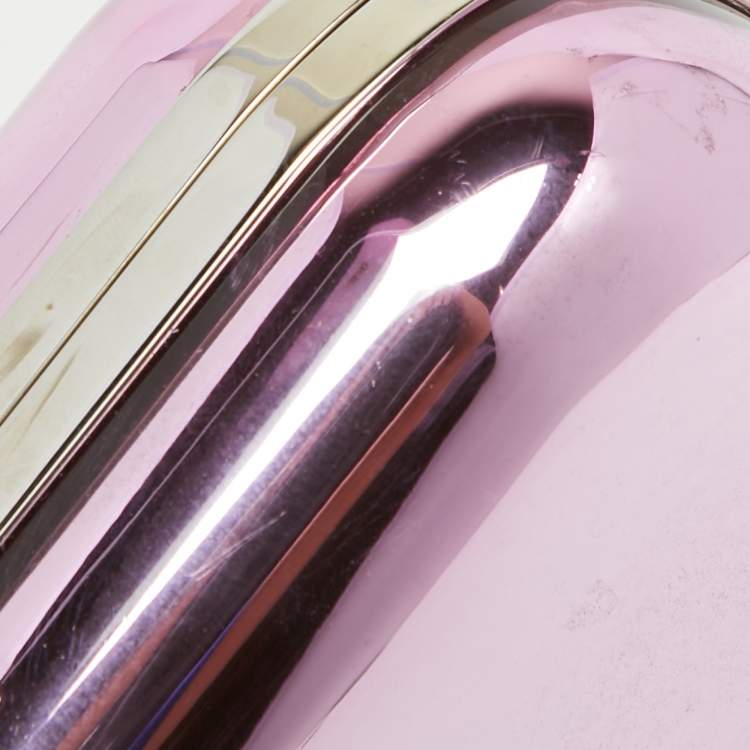 Pre Owned Alexander McQueen Pink Metal Skull Box Clutch