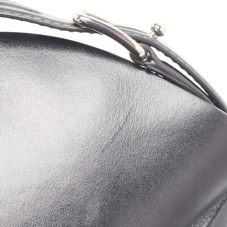 Pre Owned Alexander McQueen Black Leather The Curve Bucket Bag