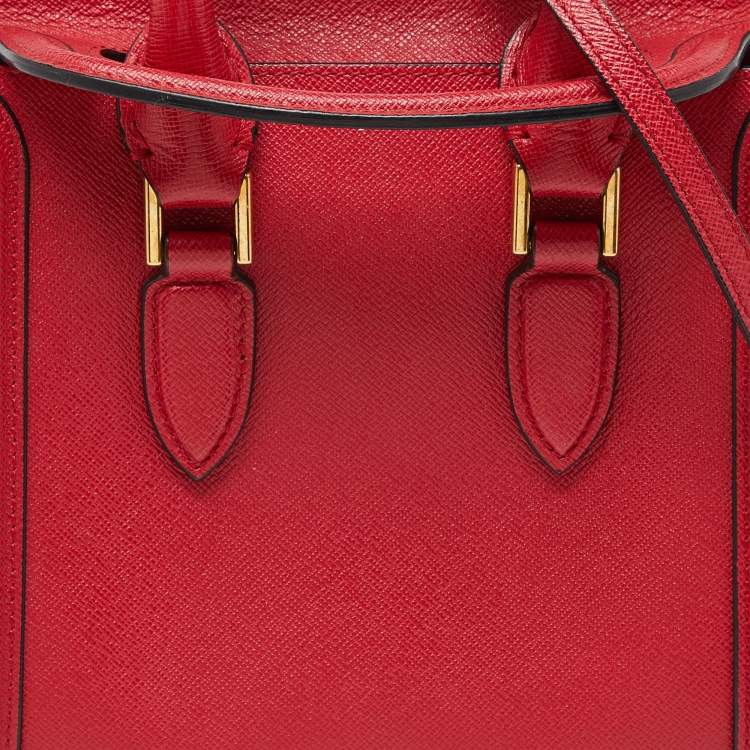 Pre Owned Alexander McQueen Red Leather Mini Heroine Bag