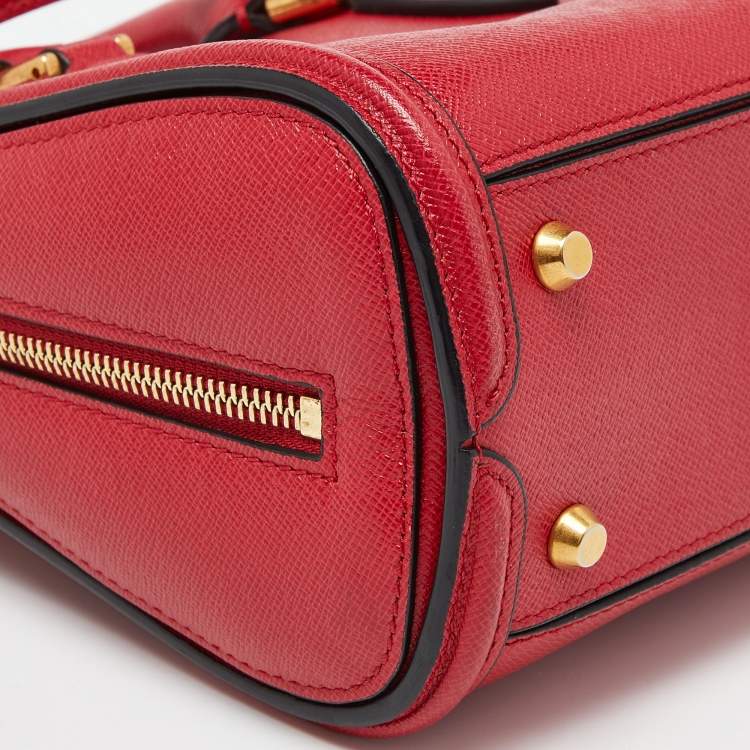 Pre Owned Alexander McQueen Red Leather Mini Heroine Bag