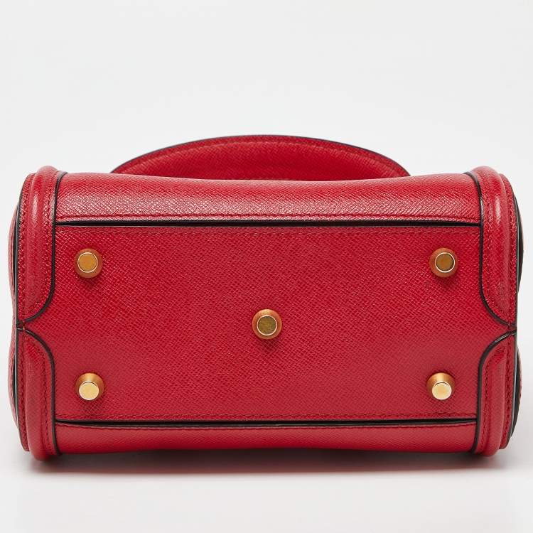 Pre Owned Alexander McQueen Red Leather Mini Heroine Bag