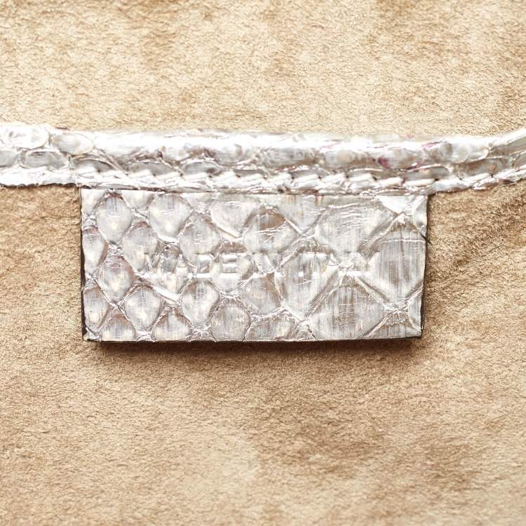 Pre Owned Alexander McQueen Metallic Python Heroine Chain Shoulder Bag