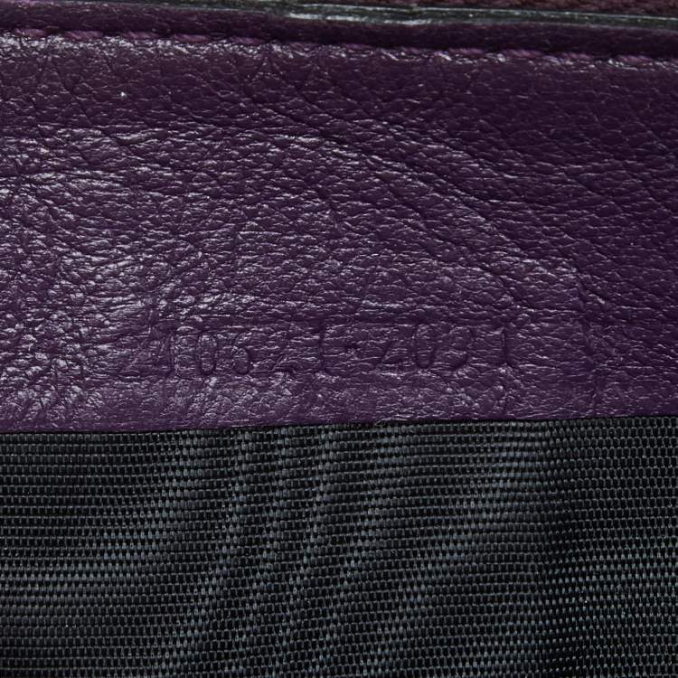Pre Owned Alexander McQueen Purple Patent Leather Zip Around Wallet