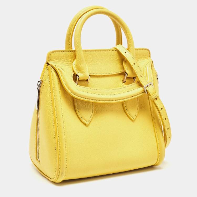 Pre Owned Alexander McQueen Yellow Leather Small Heroine Satchel