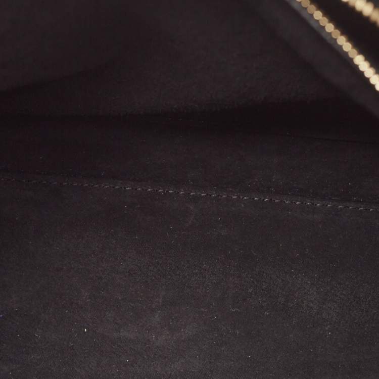 Pre Owned Alexander McQueen Black Croc Embossed Leather Heroine Bag
