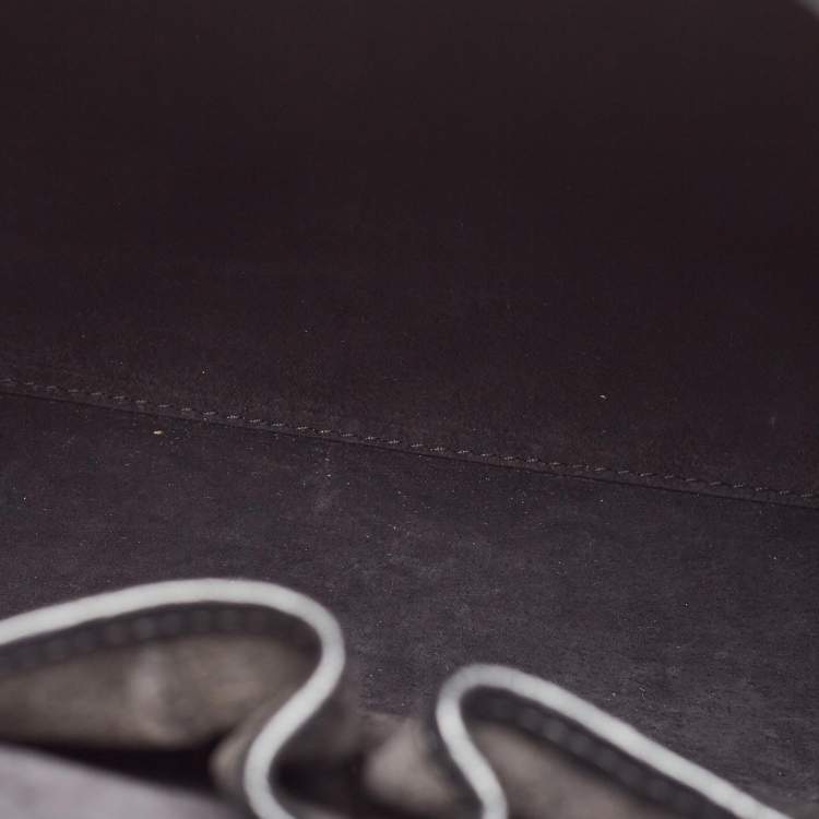 Pre Owned Alexander McQueen Black Croc Embossed Leather Heroine Bag