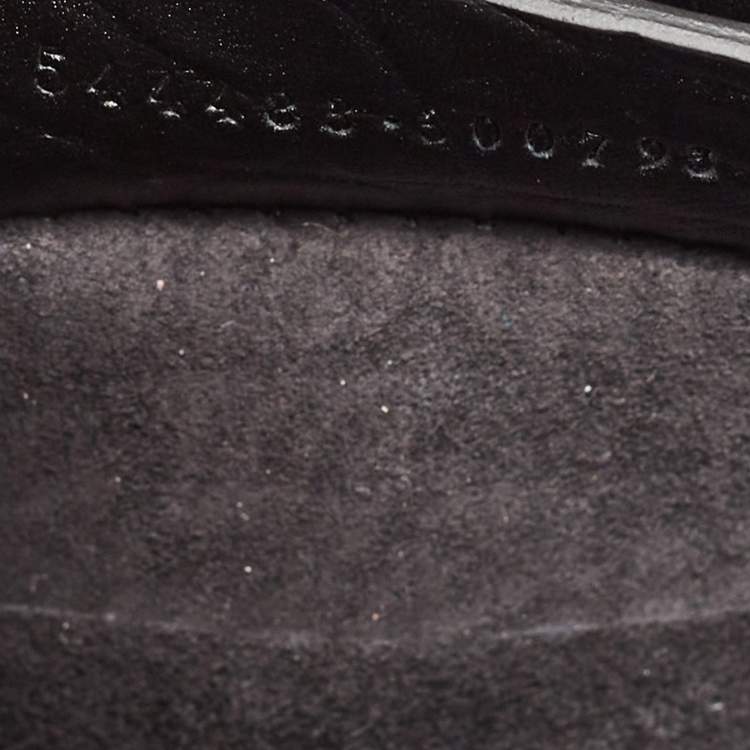 Pre Owned Alexander McQueen Black Croc Embossed Leather Heroine Bag