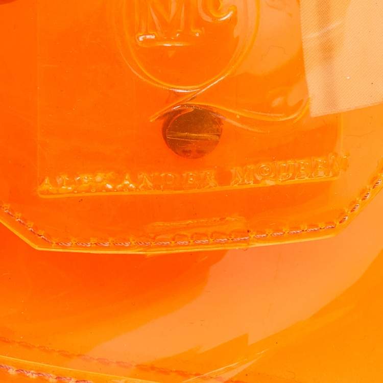Pre Owned Alexander McQueen Orange PVC Tote