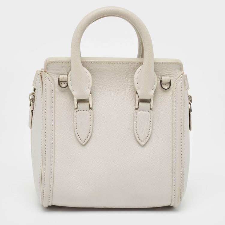 Pre Owned Alexander McQueen Grey Leather Mini Heroine Bag
