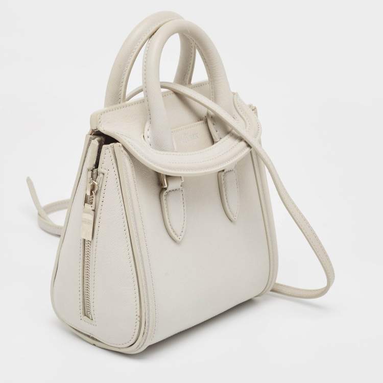 Pre Owned Alexander McQueen Grey Leather Mini Heroine Bag