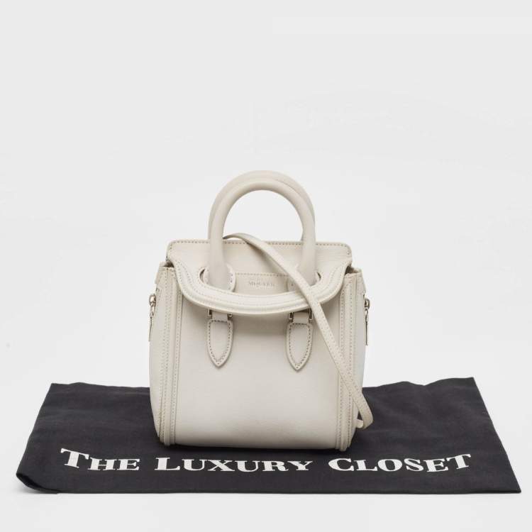 Pre Owned Alexander McQueen Grey Leather Mini Heroine Bag