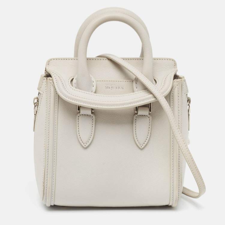 Pre Owned Alexander McQueen Grey Leather Mini Heroine Bag