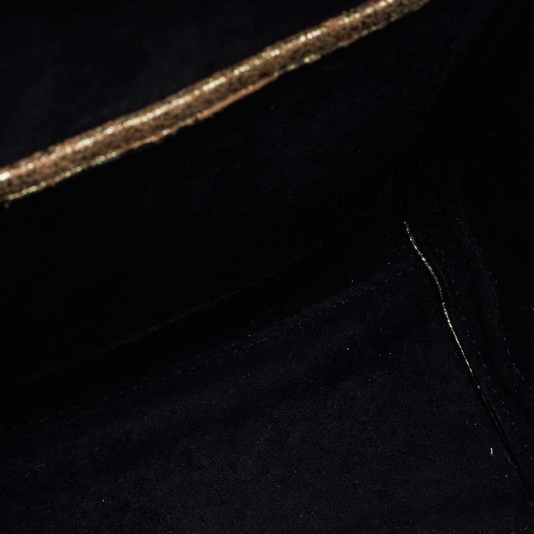 Pre Owned Alexander McQueen Gold Leather Mini Heroine Bag