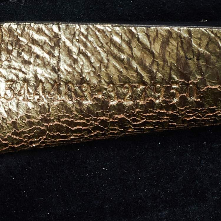 Pre Owned Alexander McQueen Gold Leather Mini Heroine Bag