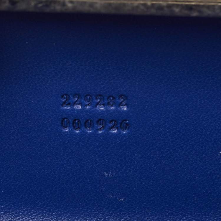 Pre Owned Alexander McQueen Blue Python Skull Knuckle Box Clutch