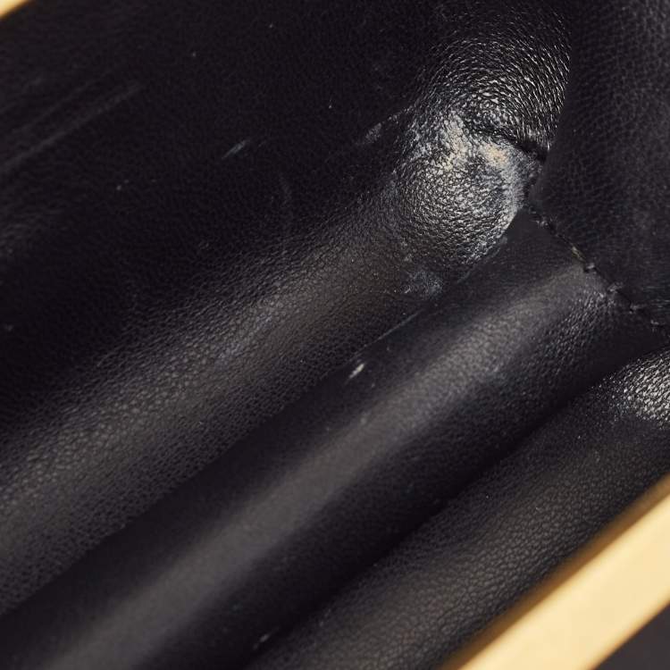 Pre Owned Alexander McQueen Black Satin Skull Knuckle Box Clutch