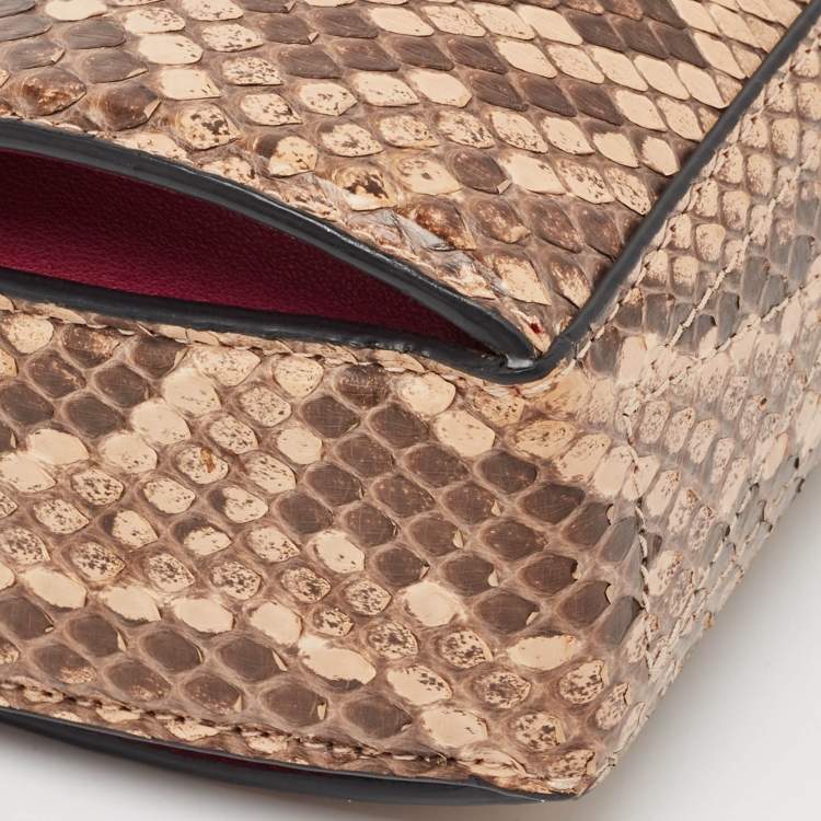 Pre Owned Alexander McQueen Beige Python Box Crossbody Bag