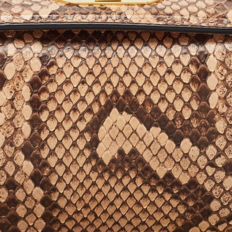 Pre Owned Alexander McQueen Beige Python Box Crossbody Bag