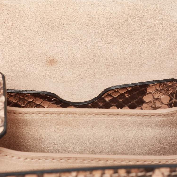 Pre Owned Alexander McQueen Beige Python Box Crossbody Bag