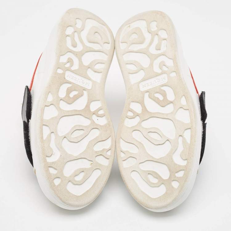 Pre Owned Alexander McQueen Tricolor Leather Oversized Velcro Strap Sneakers Size 35