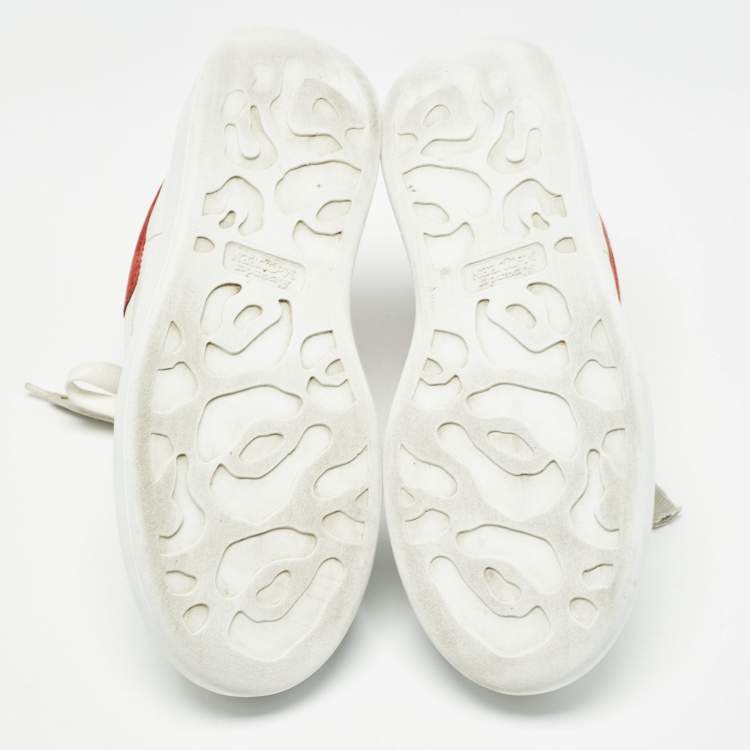 Pre Owned Alexander McQueen White Leather Oversized Sneakers Size 38