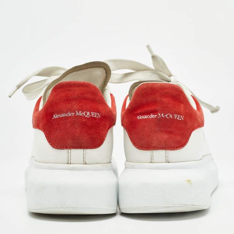 Pre Owned Alexander McQueen White Leather Oversized Sneakers Size 38