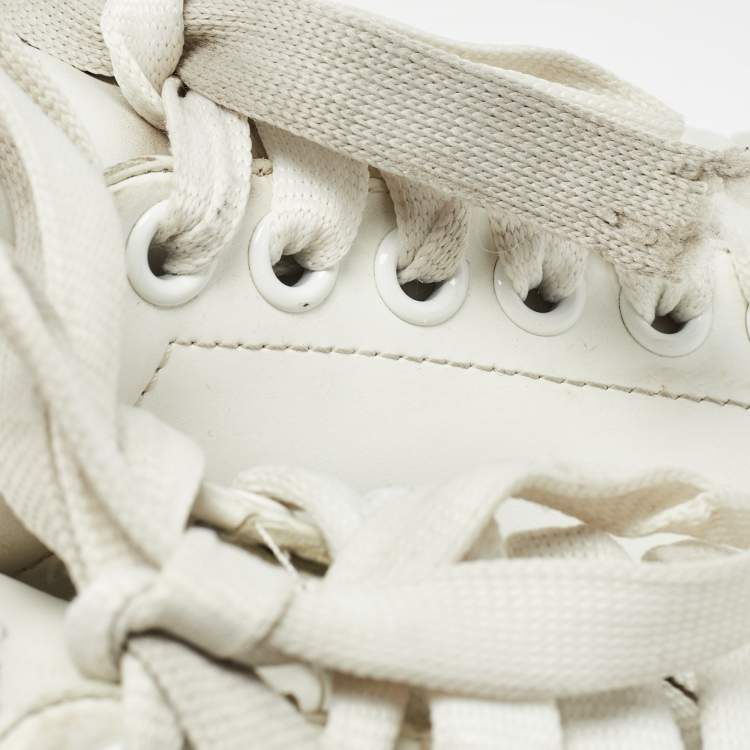 Pre Owned Alexander McQueen White Leather Oversized Sneakers Size 38