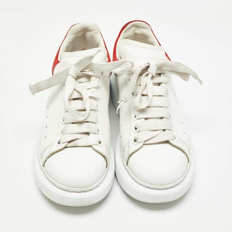 Pre Owned Alexander McQueen White Leather Oversized Sneakers Size 38